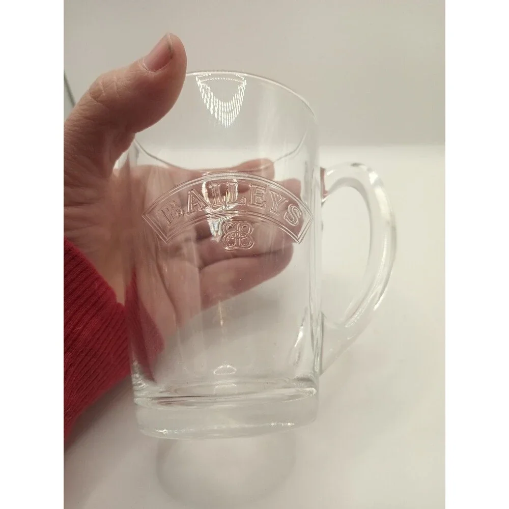 Bailey's Irish Cream Clear Glass Coffee Mug 10 oz EUC